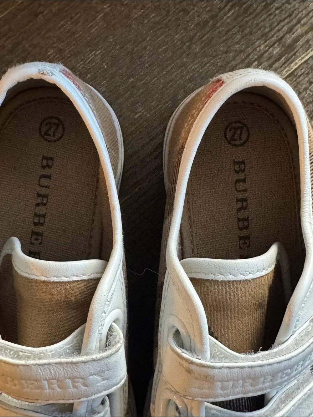 Burberry Check Cotton Sneakers Velcro Sneakers 27